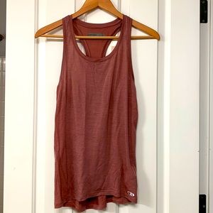 Icebreaker Amplify Racerback Tank in “Suede” (small)
